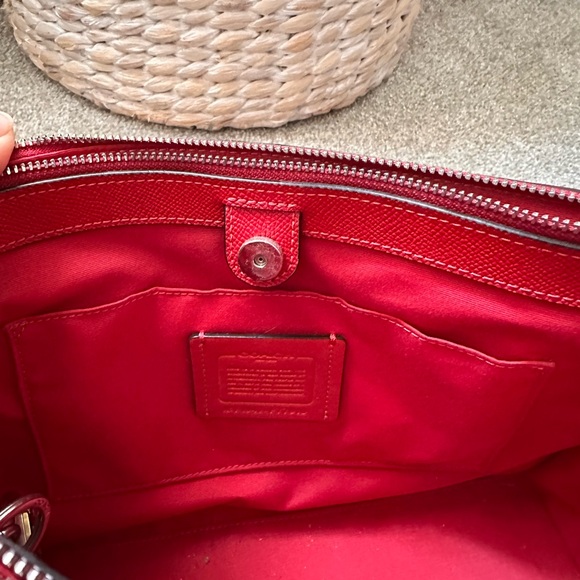 Coach Red Studded Satchel Bag